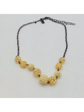 Aero 1987 Yellow Round Beads Metal Necklace Choker